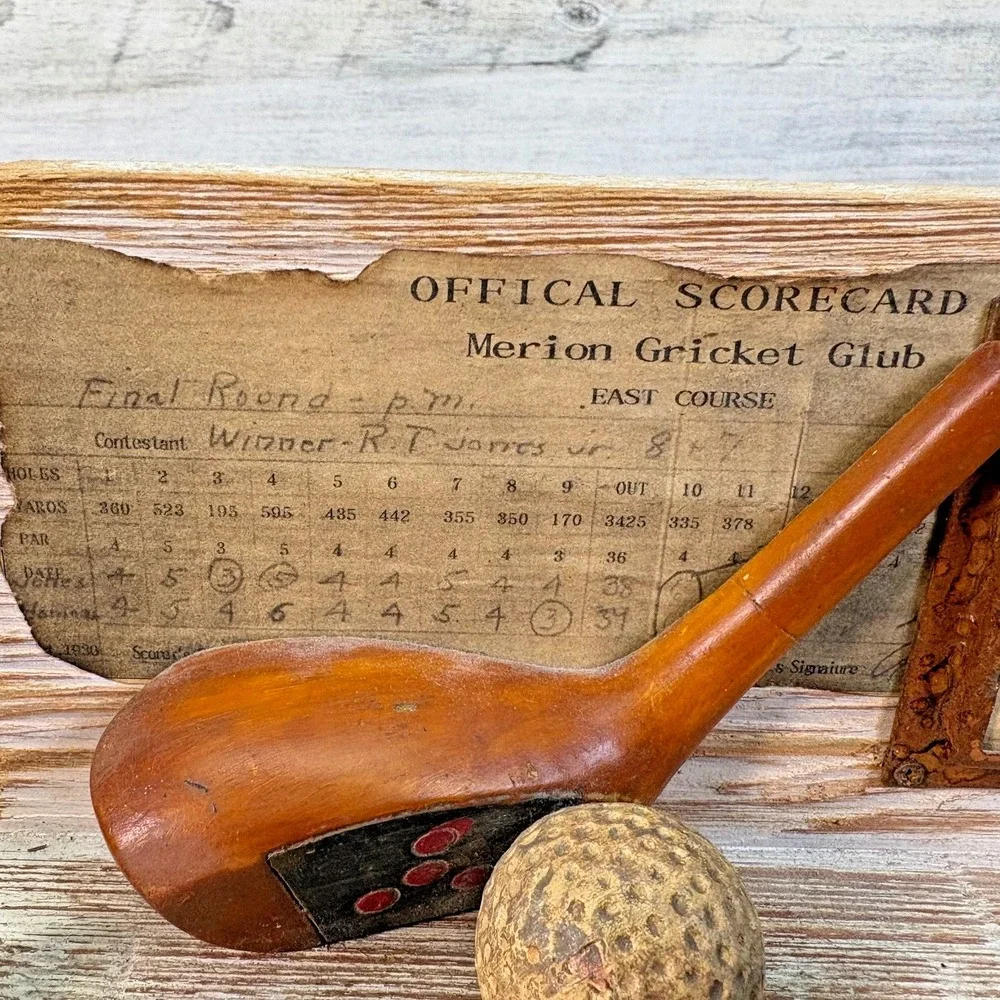 Vintage Bobby Jones Merion Cricket Club Score Card‎ Desk Paper Holder